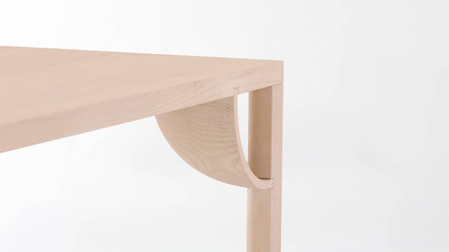 Séléné, square dining table, Ash Opaline, 140 × 140 cm, h 75 cm