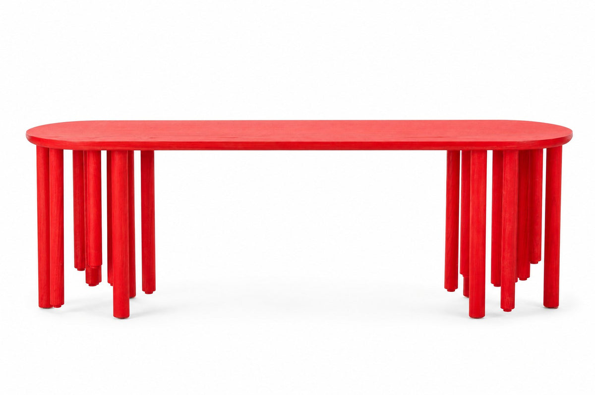 Madame Taconeo, three-seater bench, Ash Opaline, 135 × 30 cm, h 45 cm