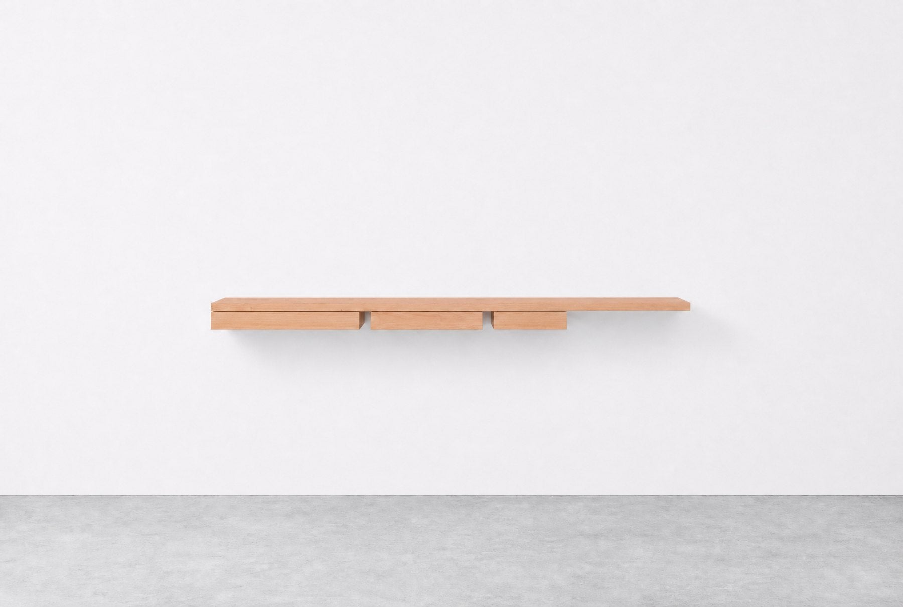 Nescio, wall console, three drawers, Ash Opaline, 180 × 30 cm, d. 9,8 cm