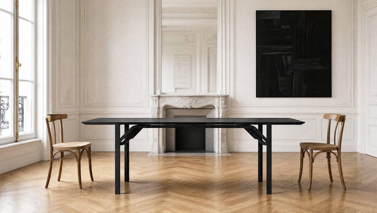 Héraclite, table de repas, noire, en situation
