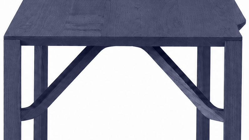 Héraclite, écritoire, détail Frêne Bleu basalte, Rectangulaire 170×69