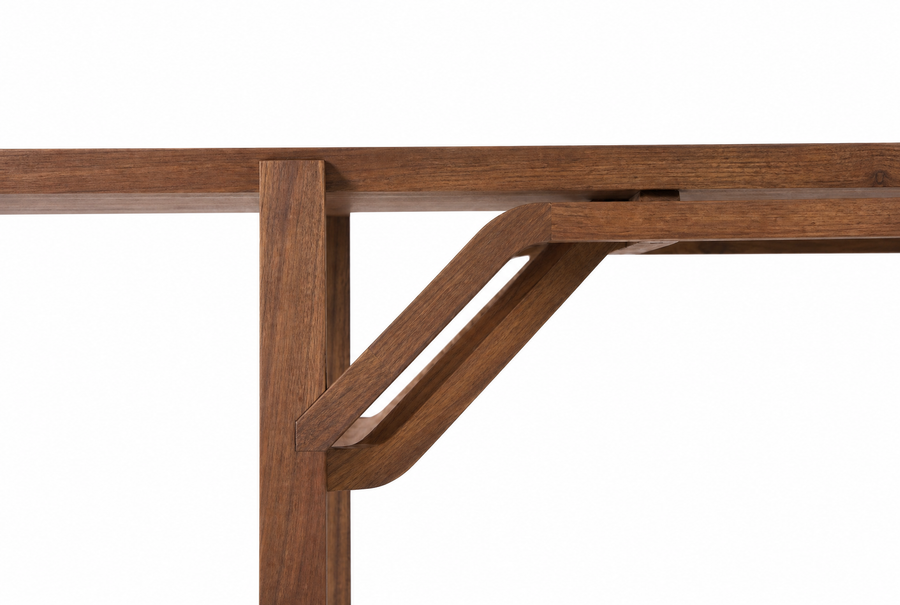 Héraclite, table de repas, détail Noyer Brun authentique, Rectangulaire 230×90