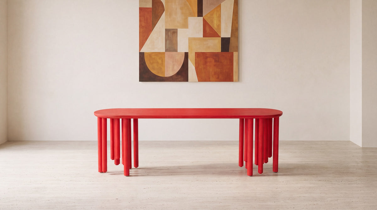 Madame Taconeo, banquette 3 places, rouge, en situation