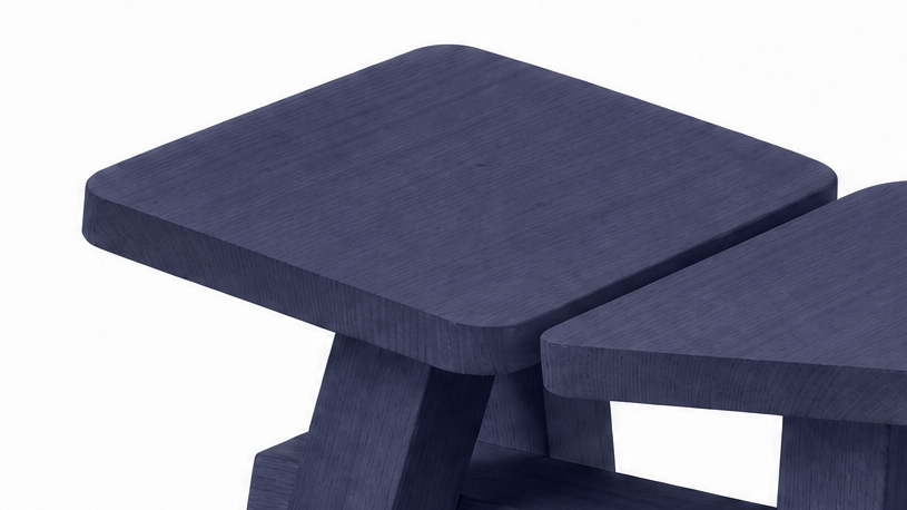 Zhuangzi, detail Ash Basalt Blue, Stool 35×27